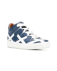 dunkelblaue und weiße hohe Sneakers von Ermenegildo Zegna XXX