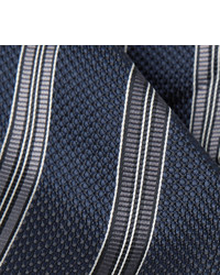 dunkelblaue und weiße horizontal gestreifte Krawatte von Tom Ford