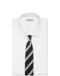 dunkelblaue und weiße horizontal gestreifte Krawatte von Brioni