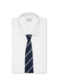dunkelblaue und weiße horizontal gestreifte Krawatte von Kingsman