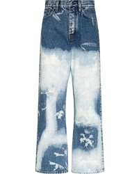 dunkelblaue und weiße Mit Batikmuster Jeans von Sunflower