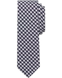 dunkelblaue und weiße Krawatte mit Vichy-Muster