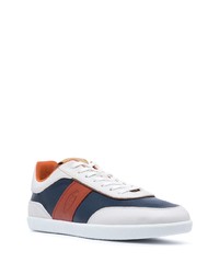 dunkelblaue und weiße Leder niedrige Sneakers von Tod's