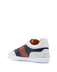 dunkelblaue und weiße Leder niedrige Sneakers von Tod's