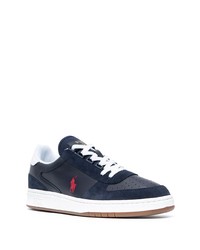 dunkelblaue und weiße Leder niedrige Sneakers von Polo Ralph Lauren