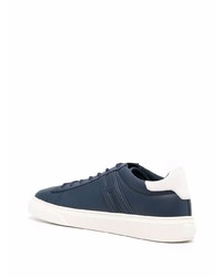 dunkelblaue und weiße Leder niedrige Sneakers von Hogan