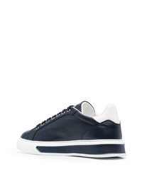 dunkelblaue und weiße Leder niedrige Sneakers von Roberto Cavalli