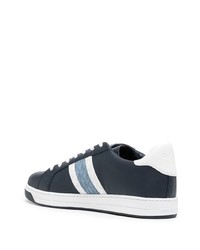dunkelblaue und weiße Leder niedrige Sneakers von Michael Kors