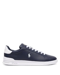 dunkelblaue und weiße Leder niedrige Sneakers von Polo Ralph Lauren