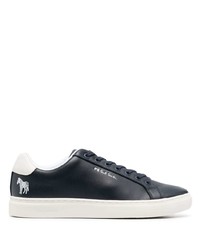 dunkelblaue und weiße Leder niedrige Sneakers von PS Paul Smith