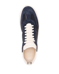 dunkelblaue und weiße Leder niedrige Sneakers von Officine Creative