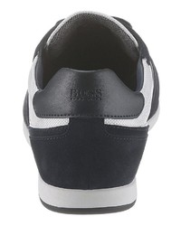 dunkelblaue und weiße niedrige Sneakers von BOSS