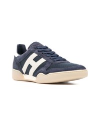 dunkelblaue und weiße niedrige Sneakers von Hogan