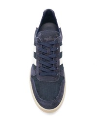 dunkelblaue und weiße niedrige Sneakers von Hogan