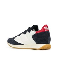 dunkelblaue und weiße niedrige Sneakers von Philippe Model