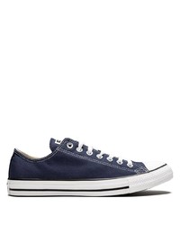 dunkelblaue und weiße Segeltuch niedrige Sneakers von Converse