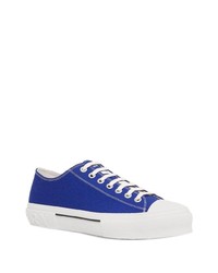 dunkelblaue und weiße Segeltuch niedrige Sneakers von Burberry