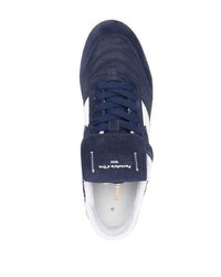 dunkelblaue und weiße Segeltuch niedrige Sneakers von Pantofola D'oro