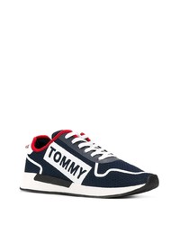 dunkelblaue und weiße Segeltuch niedrige Sneakers von Tommy Jeans