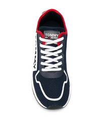 dunkelblaue und weiße Segeltuch niedrige Sneakers von Tommy Jeans