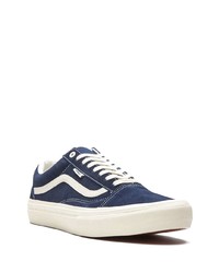 dunkelblaue und weiße Segeltuch niedrige Sneakers von Vans