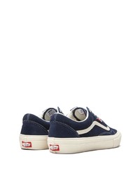 dunkelblaue und weiße Segeltuch niedrige Sneakers von Vans