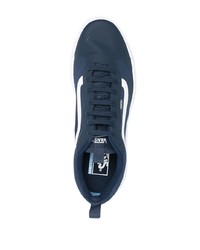 dunkelblaue und weiße Segeltuch niedrige Sneakers von Vans