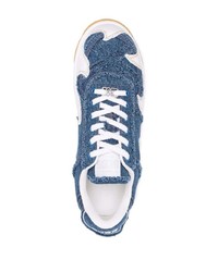 dunkelblaue und weiße Segeltuch niedrige Sneakers von Gcds