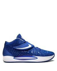 dunkelblaue und weiße Sportschuhe von Nike