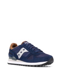 dunkelblaue und weiße Sportschuhe von Saucony