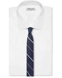 dunkelblaue und weiße vertikal gestreifte Krawatte von Thom Browne