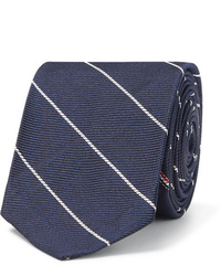 dunkelblaue und weiße vertikal gestreifte Krawatte von Thom Browne