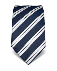dunkelblaue und weiße vertikal gestreifte Krawatte von Vincenzo Boretti