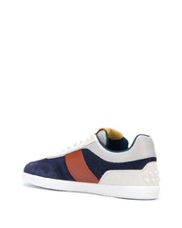 dunkelblaue und weiße Wildleder niedrige Sneakers von Tod's