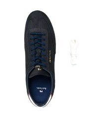 dunkelblaue und weiße Wildleder niedrige Sneakers von Paul Smith