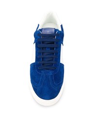 dunkelblaue und weiße Wildleder niedrige Sneakers von Valentino Garavani