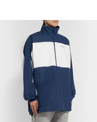 dunkelblaue und weiße Windjacke von Balenciaga