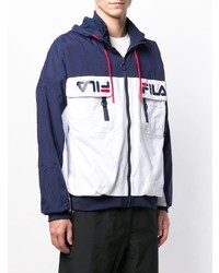 dunkelblaue und weiße Windjacke von Fila