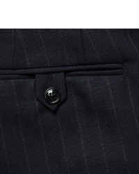 dunkelblaue vertikal gestreifte Anzughose von Dries Van Noten