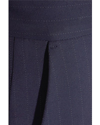 dunkelblaue vertikal gestreifte Anzughose von Victoria Beckham