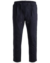 dunkelblaue vertikal gestreifte Chinohose von Jack & Jones