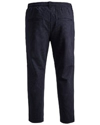 dunkelblaue vertikal gestreifte Chinohose von Jack & Jones