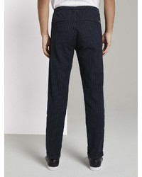 dunkelblaue vertikal gestreifte Chinohose von Tom Tailor Denim