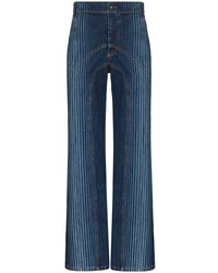 dunkelblaue vertikal gestreifte Jeans von Ahluwalia