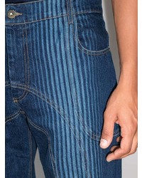 dunkelblaue vertikal gestreifte Jeans von Ahluwalia
