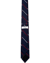 dunkelblaue vertikal gestreifte Krawatte von Thom Browne