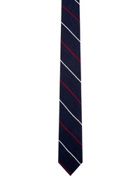 dunkelblaue vertikal gestreifte Krawatte von Thom Browne