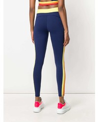 dunkelblaue vertikal gestreifte Leggings von Perfect Moment