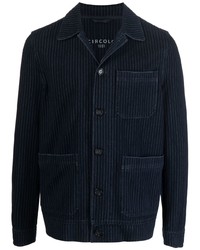 dunkelblaue vertikal gestreifte Shirtjacke von Circolo 1901