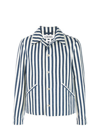 dunkelblaue vertikal gestreifte Shirtjacke von Loewe